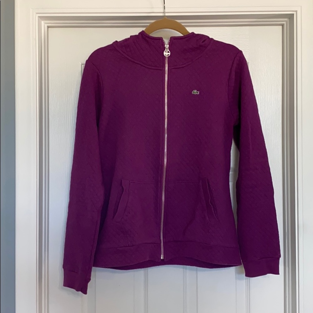 Lacoste quilted zippered sweatshirt